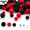 Pom Poms Set 460 PCS Red Crafts Fuzzy Balls with Glue Gun for Autumn Thanksgiving Christmas DIY Arts and Craft Making Decorations